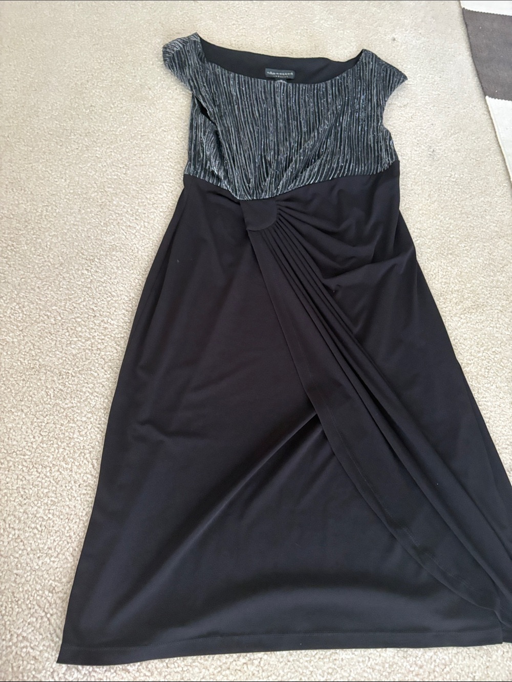 connected apparel Black Dress with Silver Metallic Threading